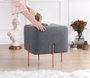 Atelier Del Sofa Puf Bohemio Gris Oscuro con Patas de Hierro Recubiertas de Cobre